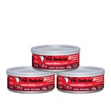 Kit 3 Rações Úmidas Pet Delícia Para Cães Caçarolinha De Carne 110g