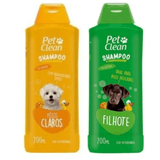 Kit Shampoo Filhote + Shampoo Pelo Claro Pet Clean Cachorro