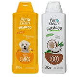 Kit Shampoo Coco + Shampoo Pelo Claro Pet Clean Cachorro