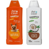 Kit Shampoo Coco + Shampoo Natural Pet Clean Cachorro Gato