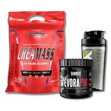 Kit Creamass 3kg Cookies + Pre Treino Evora Frutas Vermelhas 300g + Coqueteleira Dux- Integralmedica