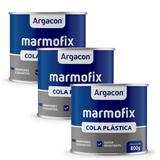 Massa Cola Plástica Branca Argacon 800gr Kit 3 Unidades