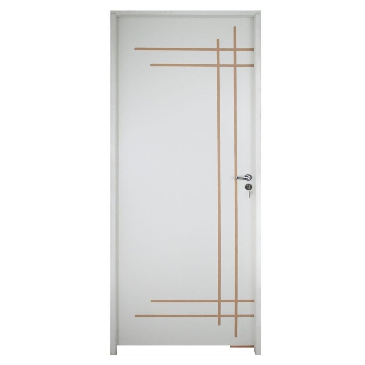 Porta Belissima 9 Prime Batente 09 Cm Fechadura Stilo Wc 82 X 2,10 Lado Esquerdo Rodam Branco