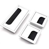 Capa Quadrada Da Passagem Do Cabo, Cabo Quadrado Embutido De Mesa De Alumínio Prata Anodizado Mesa De Arame Anodizado Passagem 2 Peças 80