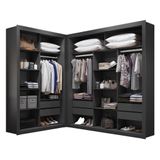 Closet Modulado 6 Gavetas Preto Amoudi Móveis Preto Tx