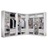 Closet Modulado 8 Gavetas 15 Prateleiras Branco Amoudi Móveis Branco