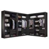 Closet Modulado 8 Gavetas 15 Prateleiras Preto Amoudi Móveis Preto Tx