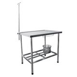 Mesa Pet Imeca 150x70cm Com Grade Pingadeira E Dreno Inox 430 Desmontável 7194