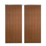 Porta Dupla De Correr P- Verniz Kit Alumínios 210x180