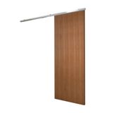 Porta De Correr Verniz Com Kit Alumínio Cinza Claro - 210x100