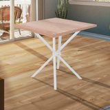 Mesa Industrial 75 Cm Branco E Carvalho Ciplafe
