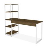 Mesa De Computador Para Quarto Com Torre Imbuia Branco Sett Steel Mobile