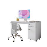 Mesa De Computador Pequena Office Malta Branco Brilhante Lukaliam