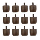 Kit 12 Pés Cama Box Baú Marrom Mini Altura 3cm P- Queen King