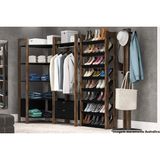 Closet Multiuso Az 4 Peças Preto/nogal Tecno Mobili