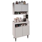 Armário Aéreo Ceci E Balcão Aparador Buffet Lice M24 Branco - Mpozenato