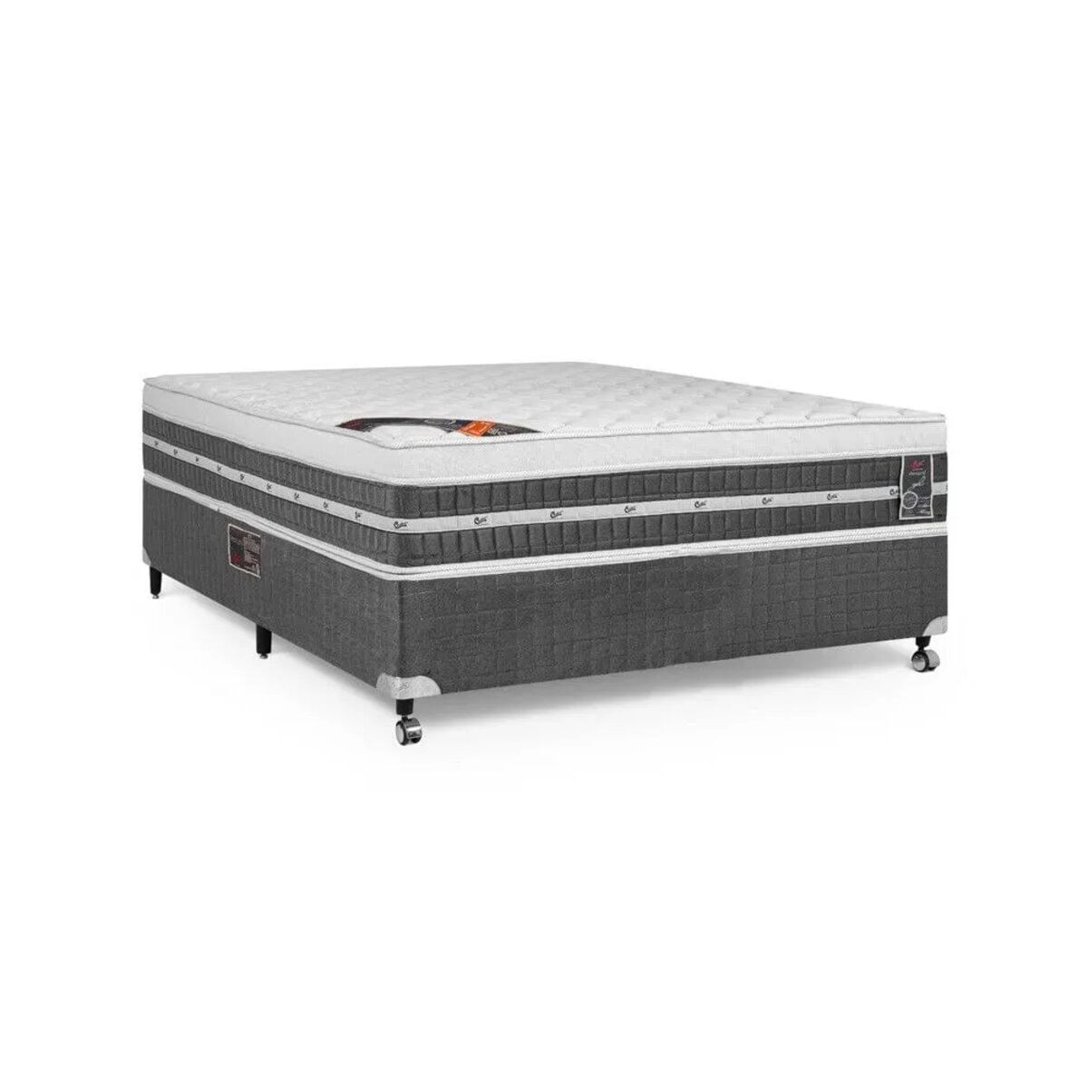 Cama Box Casal Castor Premium Gel Pocket 138x188x59 + Box Castor