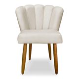 Cadeira Para Mesa De Jantar Flor Moderna Balaqui Decor Bege