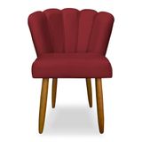Cadeira Para Mesa De Jantar Flor Moderna Balaqui Decor Vermelho