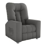 Poltrona Retrátil E Reclinável 82cm Com Tecido Suede Multimóveis Cr45261 Cinza