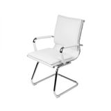 Cadeira Para Escritorio Interlocut Italiano Estofada Em Corino 3304  Branco