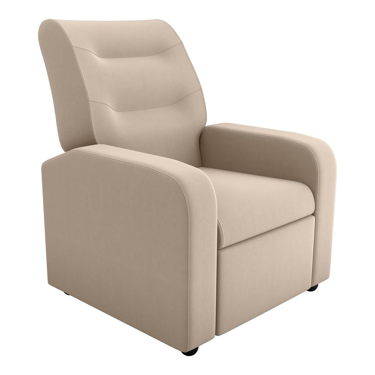 Poltrona Retrátil E Reclinável 77cm Com Tecido Suede Multimóveis Cr45265 Bege