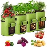 Sacos De Cultivo De Batata, 4 Pacotes 10 Galões Saco De Plantas, Potes De Tecido, Sacos De Plantas Com Alças, Saco De Cultivo Vegetal Saco V