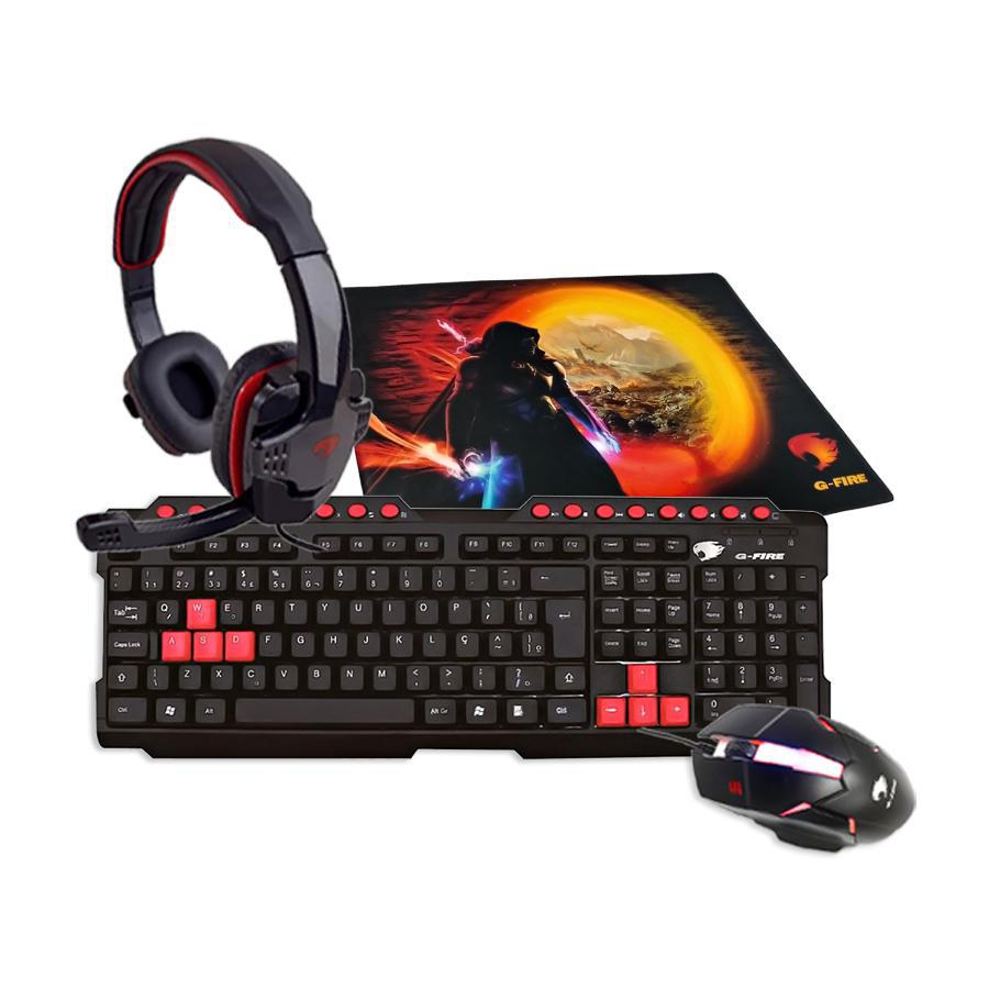 Kit Teclado Mouse Gamer Led Mouse Pad Headset G-fire