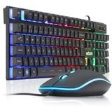 Kit Com Fio Usb Teclado Com Mouse Led Rgb Abnt Bk-g550 Exbom