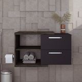 Armario Gabinete Nexus 83 Cm Carvalho Dark/preto Ônix