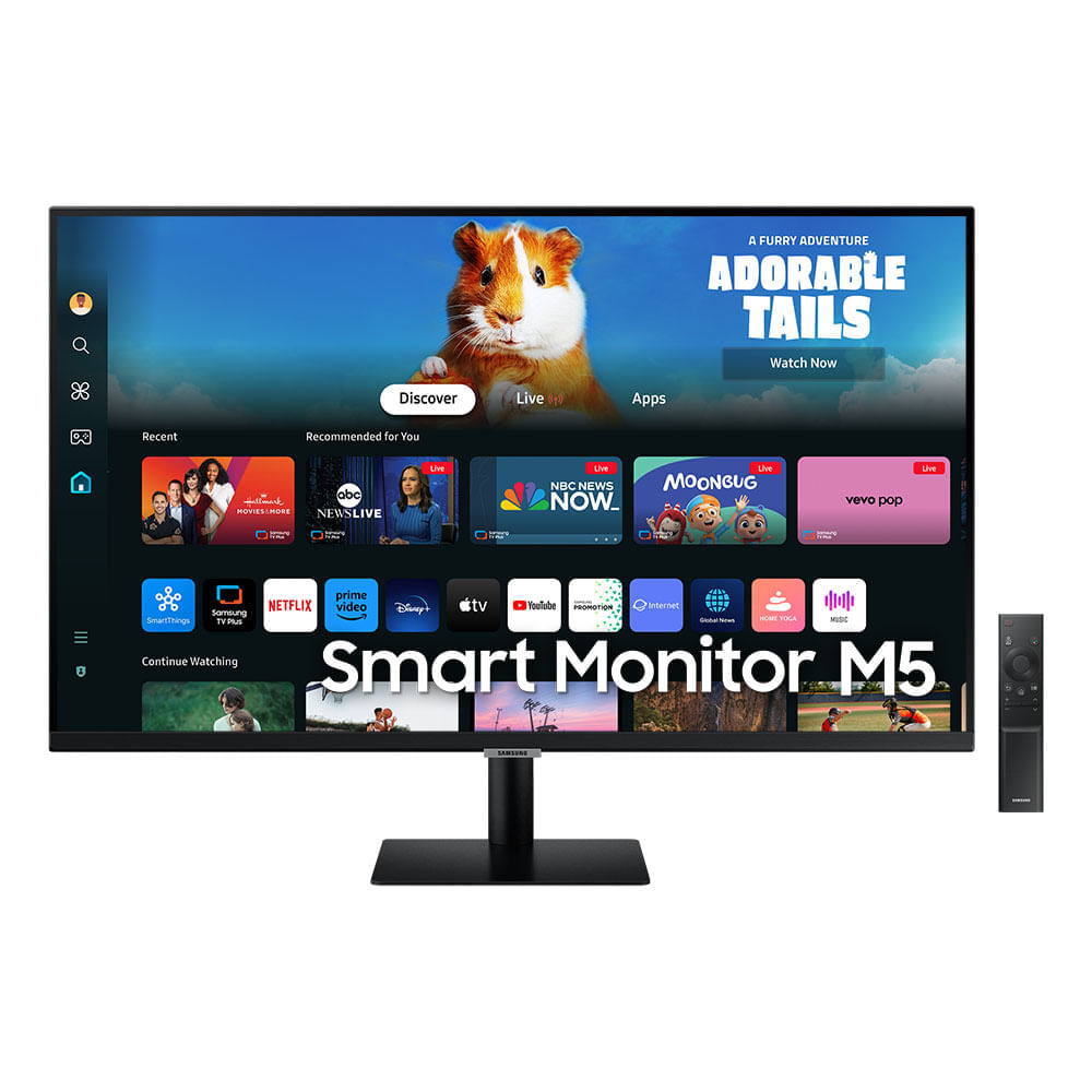 Samsung Smart Monitor M5 27&quot; 2024 Fhd, Tela Plana, Painel Va, 60hz,smart Hub, Gaming Hub, Airplay Preto