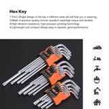9 Pcs Hexadecimal Chave Chave Conjuntos Ameixa Estrela Torx L Forma Repai Ferramenta