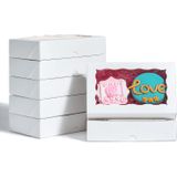50 Pack White Cookies Boxes 7 X 4 3/8 X 1 1/2inches Auto-popup Sturdy Bakery Boxes Com Janela, Caixas De Macaron, Caixas De Donut, Caixas De