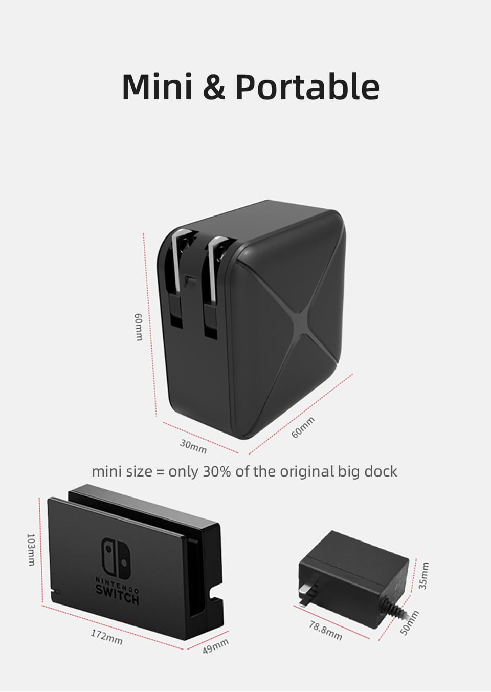 Hdmi Tv Portátil Carregador De Carregamento Dock Para Nintendo Switch