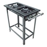 Fogao 2 Bocas M-6 M/m Max 30x30 Perfil 6,5 Cm P/panela Gas Natural - Metalmaq