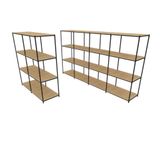Praleira De Aço Reforçada Mini Porta Pallet 200x60x90 Estante Estoque Bandeja Crua Módulos Conjugados 2 + 4