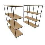 Praleira De Aço Reforçada Mini Porta Pallet 200x60x90 Estante Estoque Bandeja Crua Módulos Conjugados 2 + 2