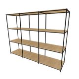 Praleira De Aço Reforçada Mini Porta Pallet 200x60x90 Estante Estoque Bandeja Crua 3 Módulos Conjugados