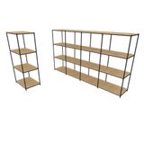 Praleira De Aço Reforçada Mini Porta Pallet 200x60x90 Estante Estoque Bandeja Crua 1 Módulo + 4 Módulos Conjugados