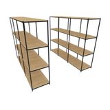 Praleira De Aço Reforçada Mini Porta Pallet 200x60x90 Estante Estoque Bandeja Crua Módulos Conjugados 3 + 3