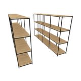 Praleira De Aço Reforçada Mini Porta Pallet 200x60x90 Estante Estoque Bandeja Crua Módulos Conjugados 4 + 4