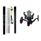 Kit Pesca Vara Way Fishing Conquest 4203 3 Pts + Molinete Turin 6000 Long Cast