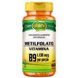 Vitamina B9 Metilfolato Natural Vegano 60 Cápsulas 350mg