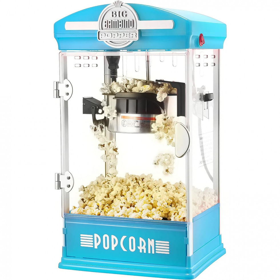 Great Northern Popcorn 83dt6017 Pipoqueira Elétrica De Bancada Em Aço Inoxidável, 110v 480w, Azul