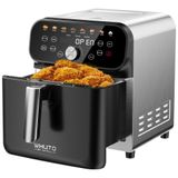 Air Fryer 5,6l Com 12 Funções De Cozimento, Painel Digital, Cesta Antiaderente E Lavável Na Máquina De Lavar Louça, 110v 1500w, Whuto, Preta E Prata