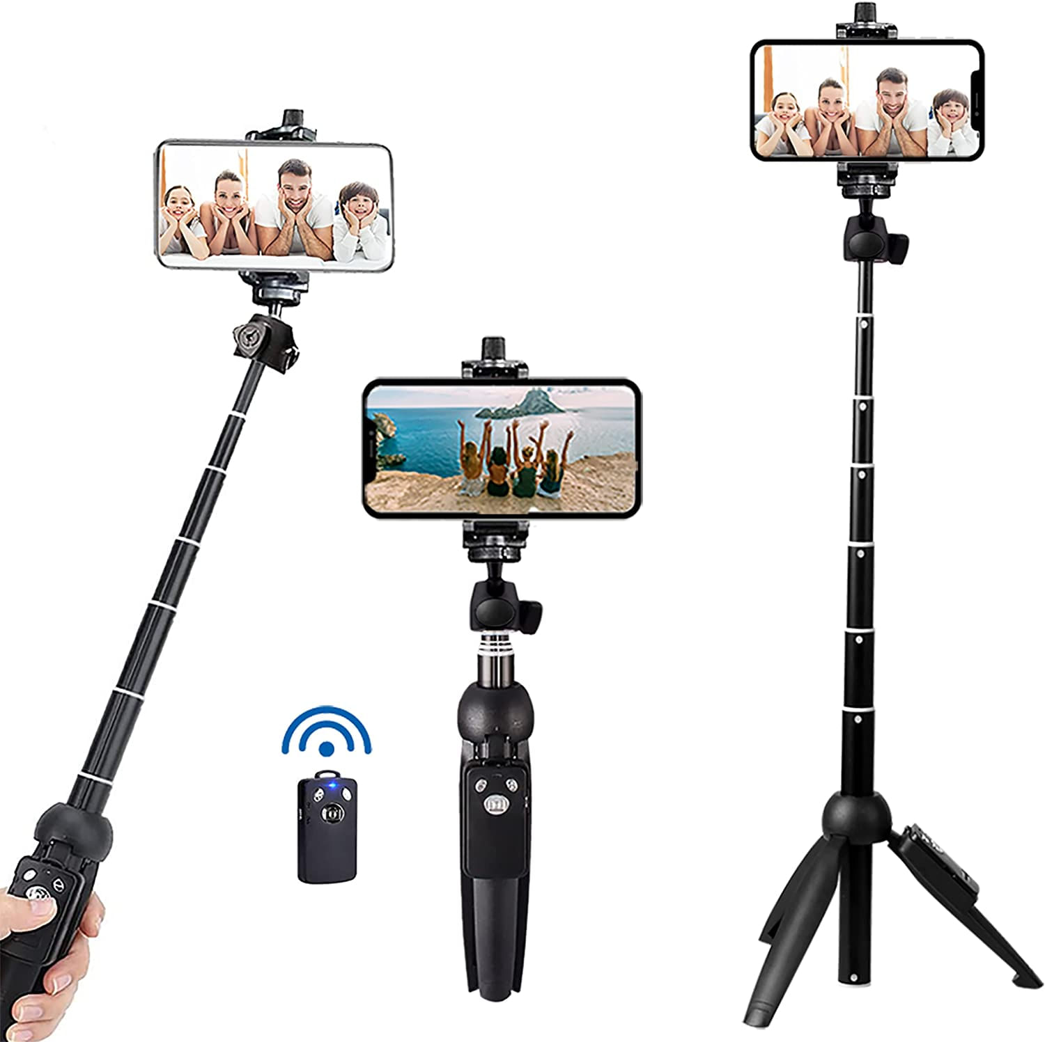 Portátil 40 Polegadas Alumínio Liga Selfie Stick Tripé De Telefone Com Obturador Remoto Sem Fio Compatível Com Iphone 13 12 11 Pro Xs Max Xr