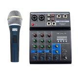 Kit Mesa Audio 4 Canais Gf-6184+microfone Com Fio Kadosh K98