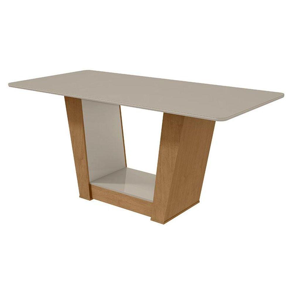 Mesa De Jantar Apogeu 160 Cm Amêndoa Clean Off White - Lopas