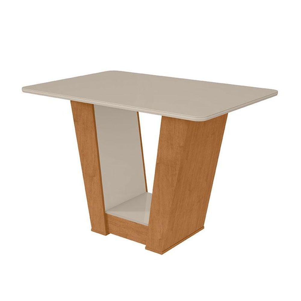 Mesa De Jantar Apogeu 120 Cm Amêndoa Clean Off White - Lopas