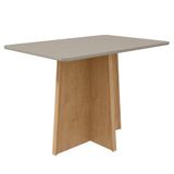 Mesa De Jantar Celebrare 120 Cm Amêndoa Clean Off White Tampo Com Vidro - Lopas